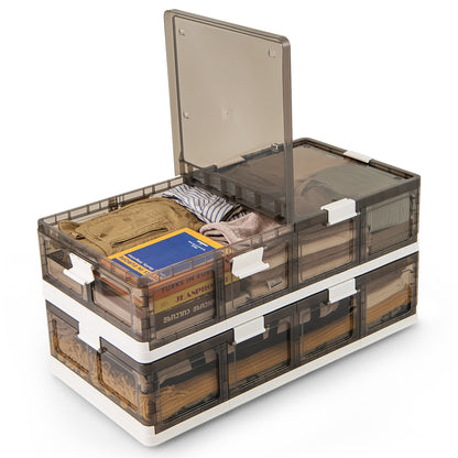 2 Pack de Conteneurs de Rangement Empilables à Roulettes, Bacs de Rangement en Plastique