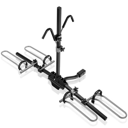 2-Bike Hitch Mount Bike Rack, 1-1/4 Inch or 2 Inch Receiver, Black Garages at Gallery Canada