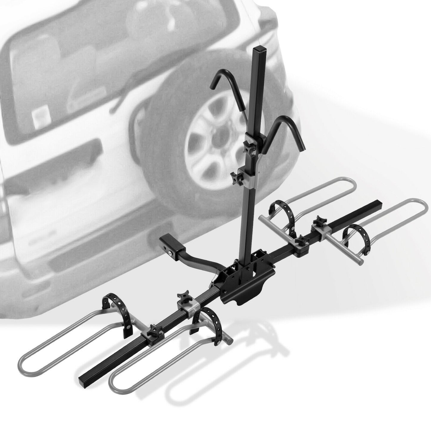 2-Bike Hitch Mount Bike Rack, 1-1/4 Inch or 2 Inch Receiver, Black Garages at Gallery Canada