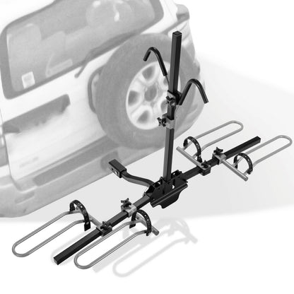 2-Bike Hitch Mount Bike Rack, 1-1/4 Inch or 2 Inch Receiver, Black Garages at Gallery Canada