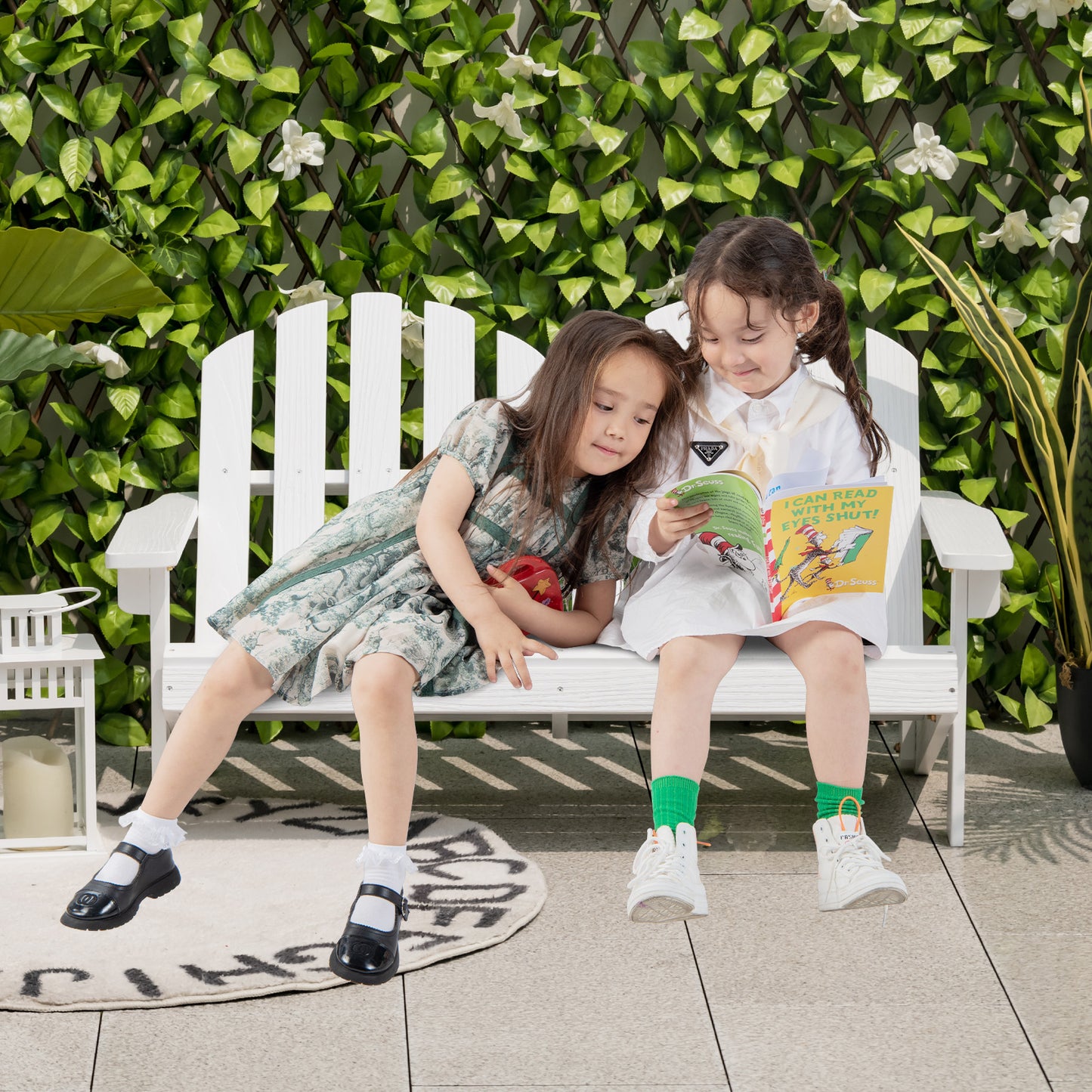 2 Person Adirondack Chair with High Backrest, White Kids Chairs & Seating at Gallery Canada