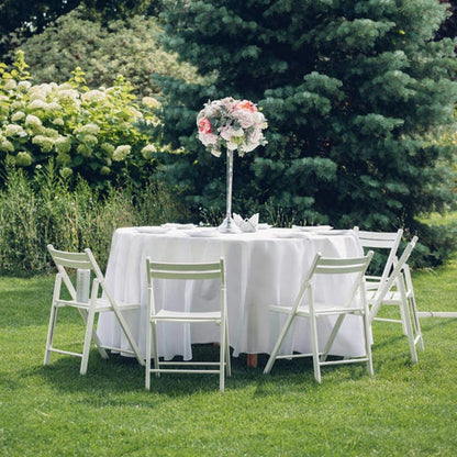 10 Pack 90" Round Tablecloth, White
