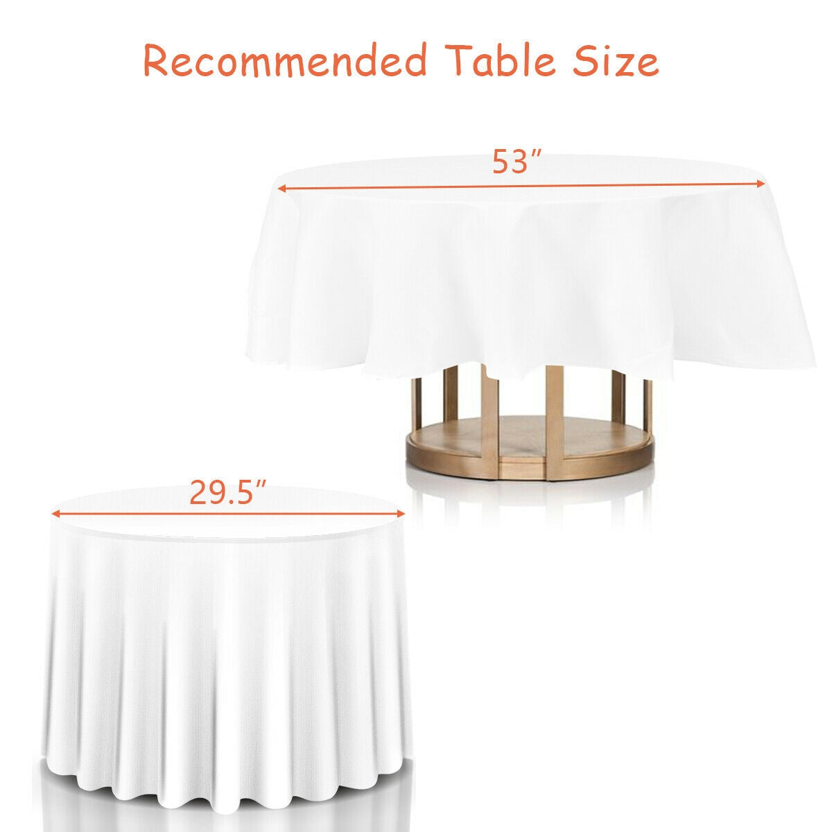 10 Pack 90" Round Tablecloth, White