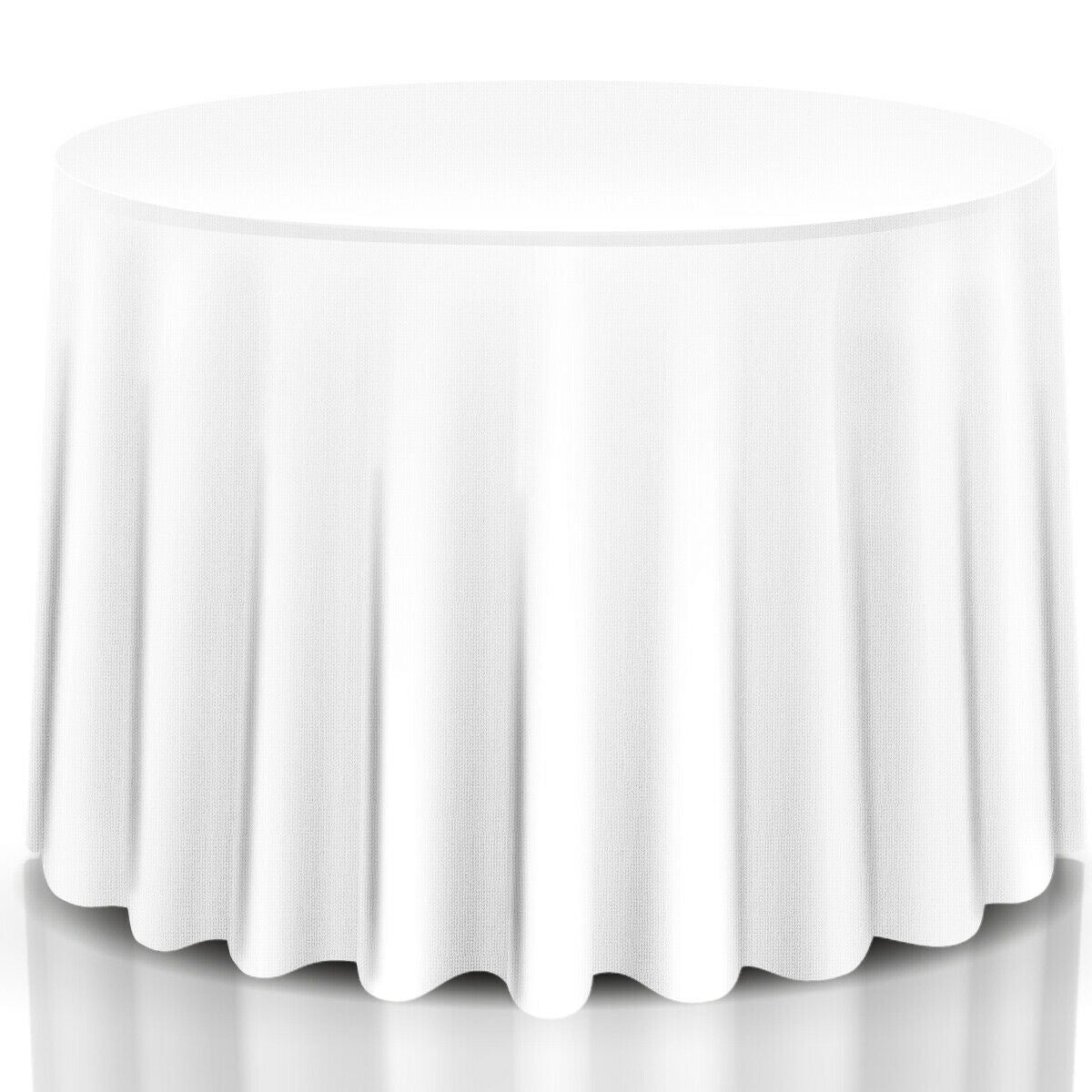 10 Pack 90" Round Tablecloth, White