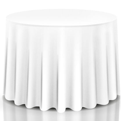 10 Pack 90" Round Tablecloth, White