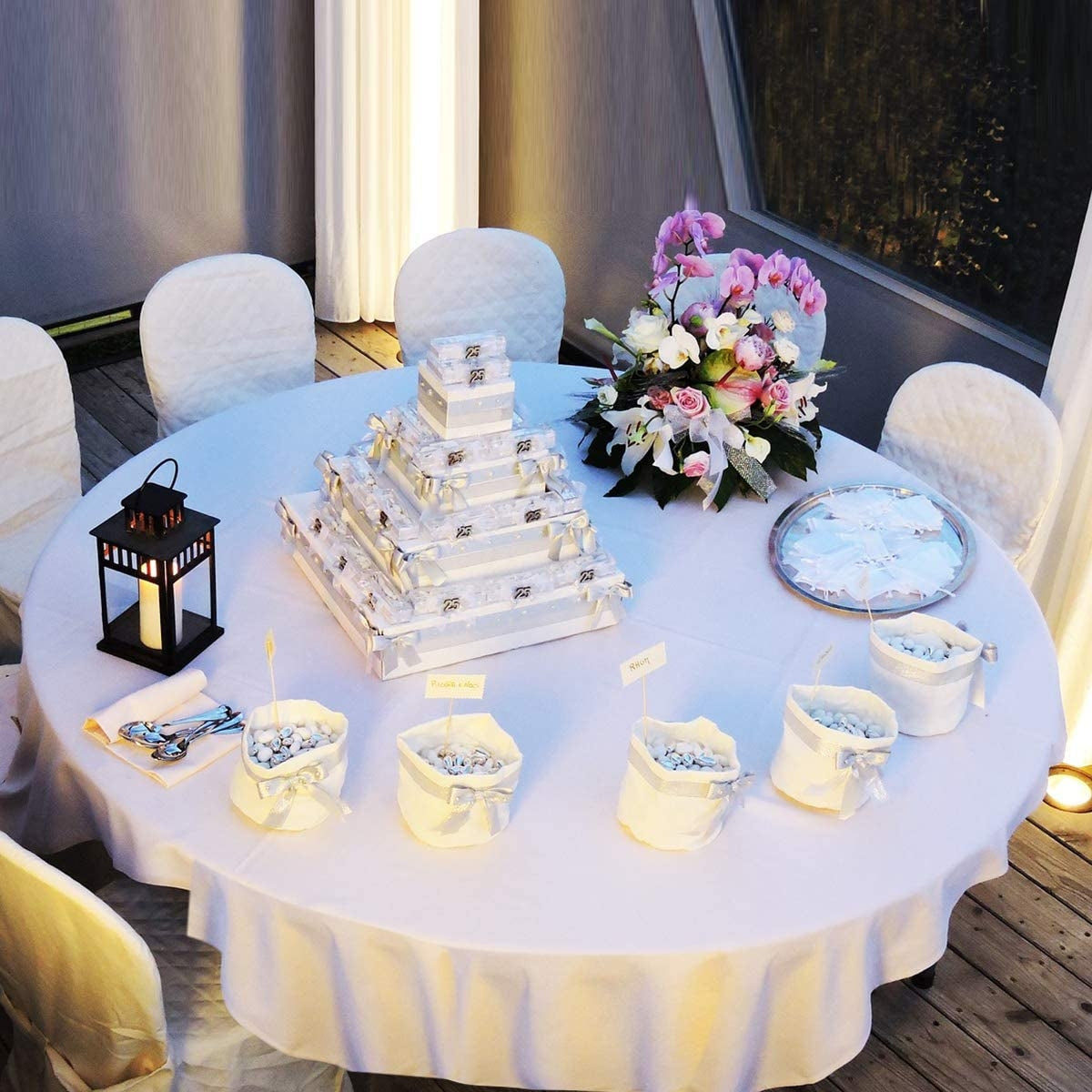 10 Pack 90" Round Tablecloth, White