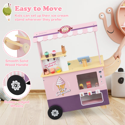 Kids Ice Cream Truck Pretend Play Set, With Vending Machine, Pink Play Kitchen Sets at Gallery Canada