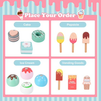 Kids Ice Cream Truck Pretend Play Set, With Vending Machine, Pink Play Kitchen Sets at Gallery Canada