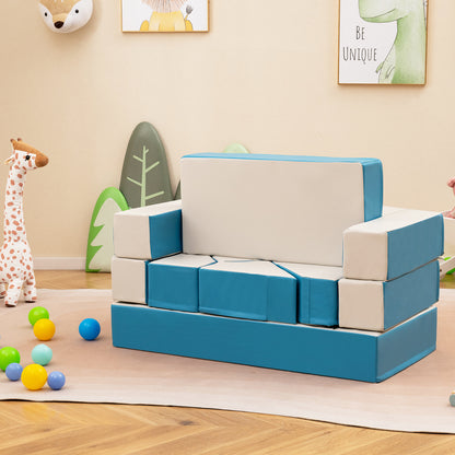 4-In-1 Crawl Climb Foam Shapes Toddler Playset, Blue Kids Chairs & Seating Blue at Gallery Canada