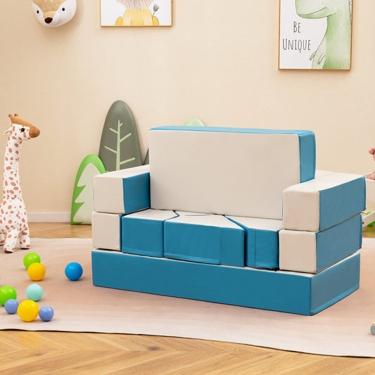 4-In-1 Crawl Climb Foam Shapes Toddler Playset, Blue Kids Chairs & Seating Blue at Gallery Canada