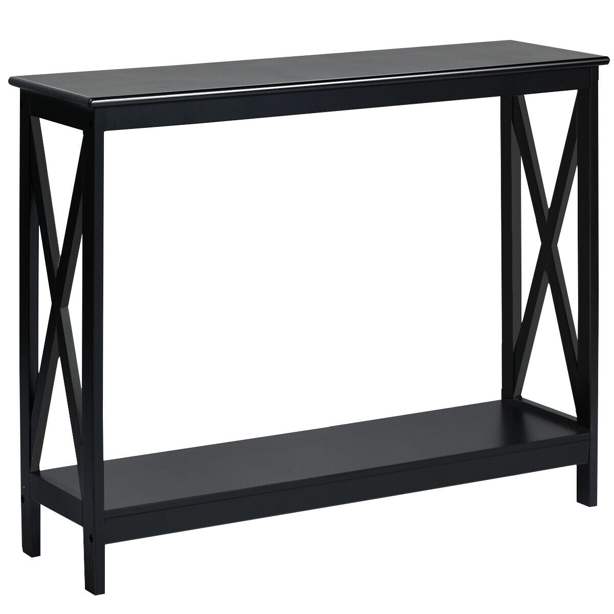 2-Tier Console X-Design Sofa Side Accent Table, Black Console Tables at Gallery Canada