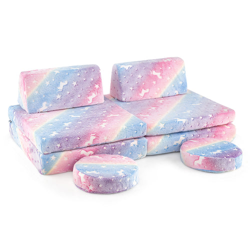 Modular Kids Play Couch Set, Glow In The Dark, Portable Handles