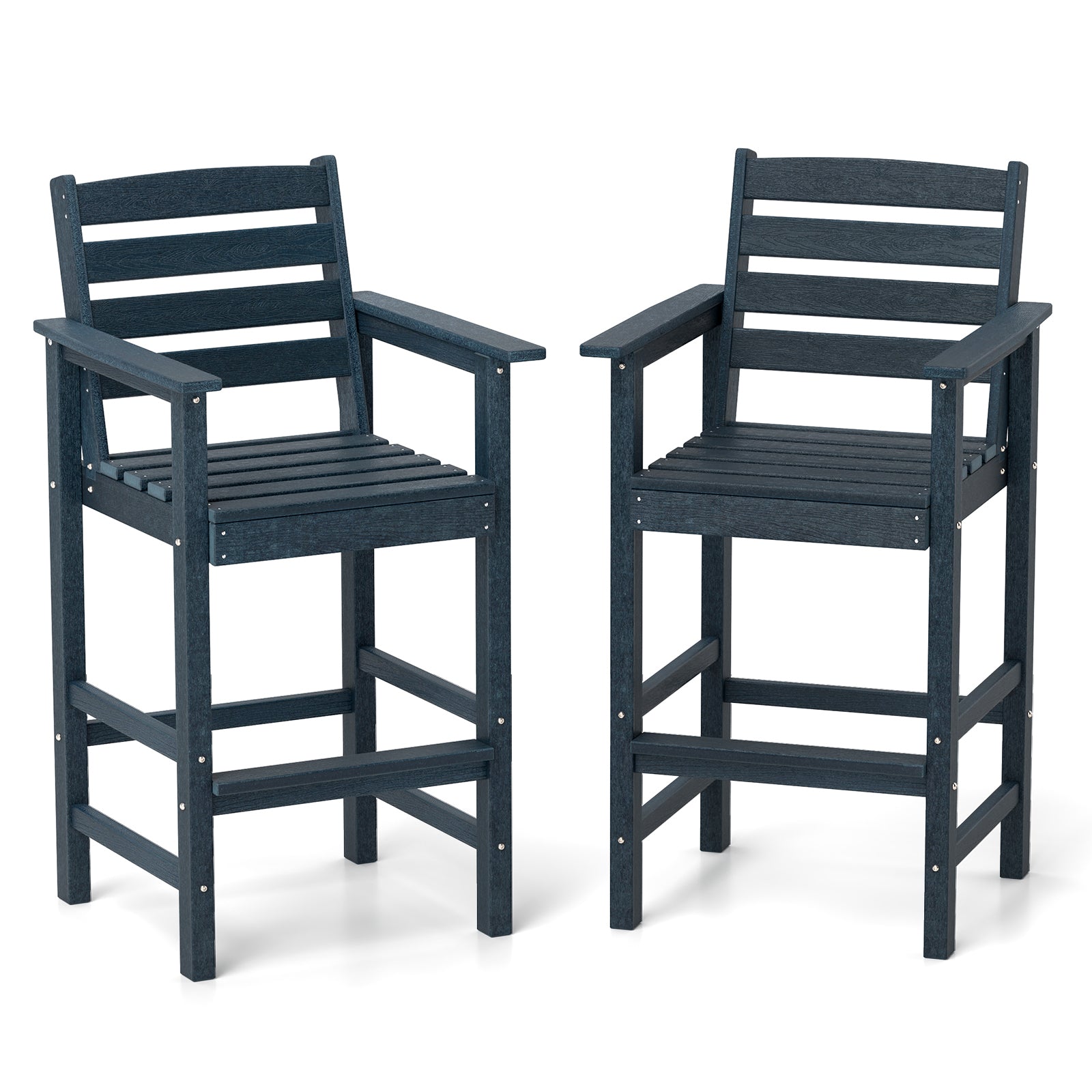 Patio HDPE Adirondack Bar Chairs, Set of 2, Navy Adirondack Chairs Navy at Gallery Canada