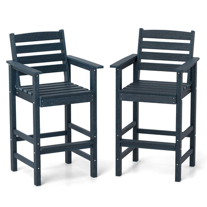 Patio HDPE Adirondack Bar Chairs Set of 2 with Wide Armrests, Navy Adirondack Chairs at Gallery Canada