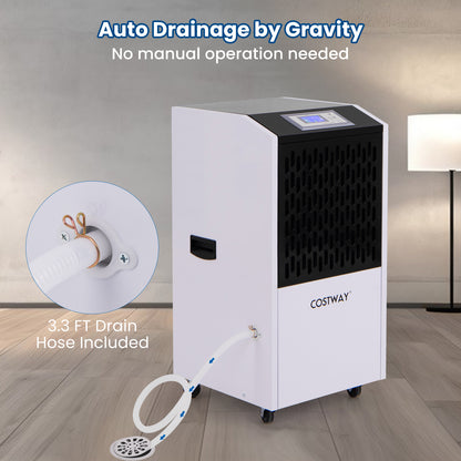 250 Pints Commercial Dehumidifier with Drain Hose Large Spaces up to 8500 Sq.Ft, White Dehumidifiers at Gallery Canada