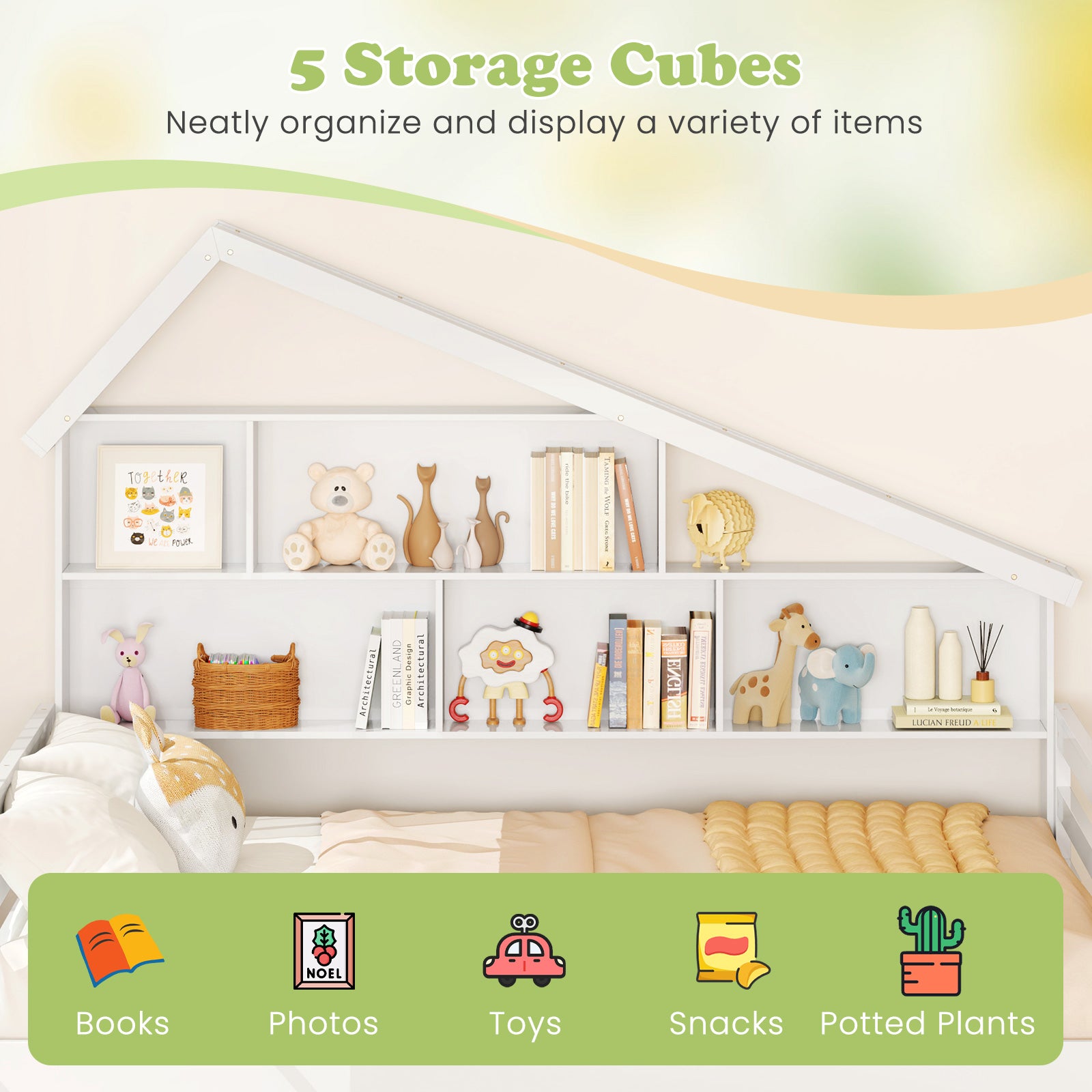 House-Shaped Full Size Daybed with Twin Size Trundle, White Toddler Beds at Gallery Canada