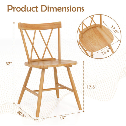 Farmhouse Kitchen Dining Chair Set of 2 with Rubber Wood Frame, Natural Dining Chairs at Gallery Canada