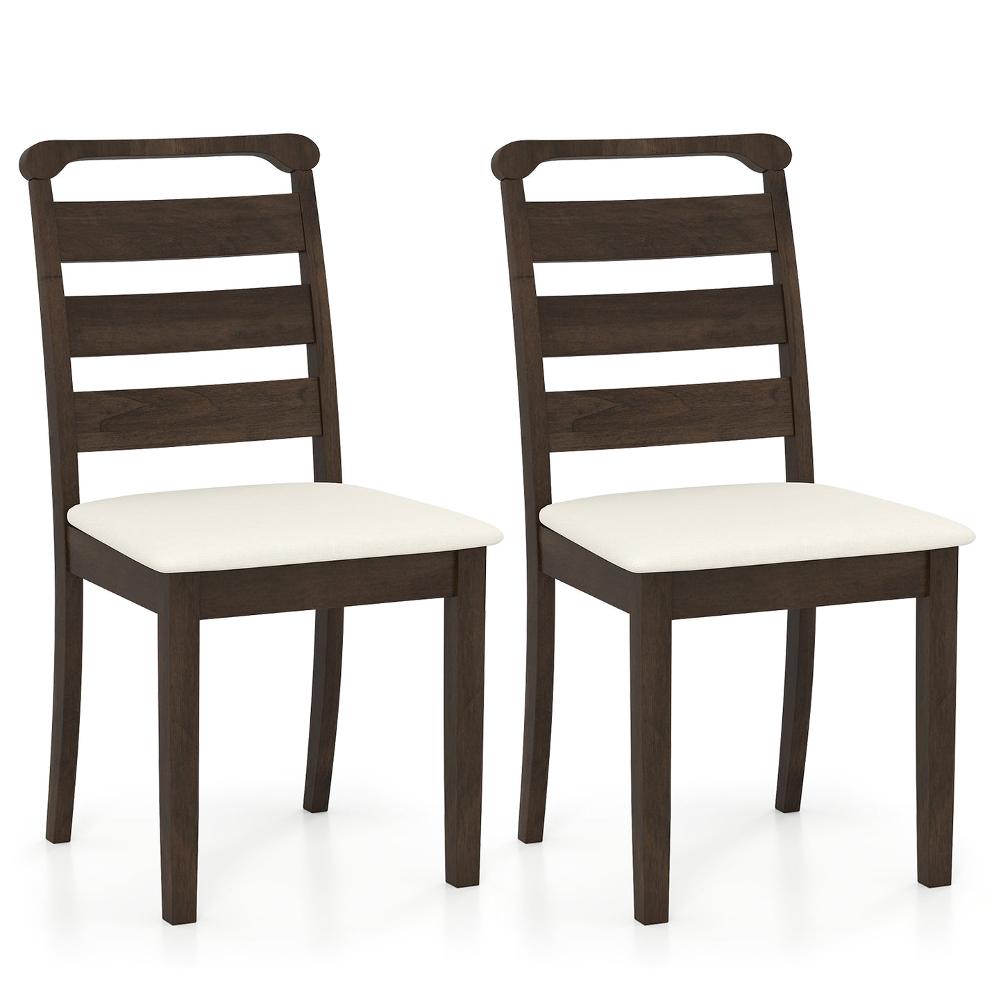 Polyester Upholstered Wooden Dining Chair Set of 2, Walnut Dining Chairs at Gallery Canada