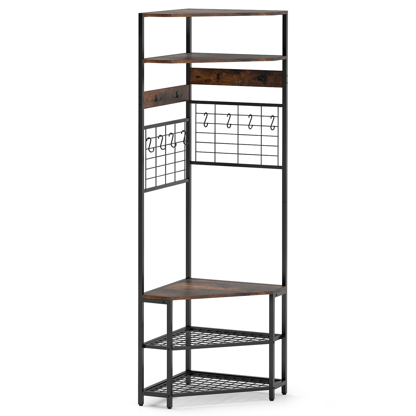 5-Tier Corner Hall Tree, Shoe Storage Bench, Brown Coat Racks & Hall Trees at Gallery Canada