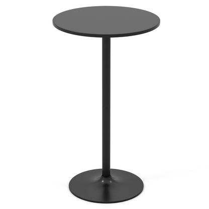 24 Inch Round Cocktail Table, Metal Base, MDF Top, Black Bar Tables Black at Gallery Canada