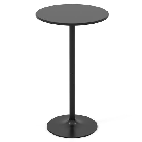 24 Inch Round Cocktail Table, Metal Base, MDF Top, Black
