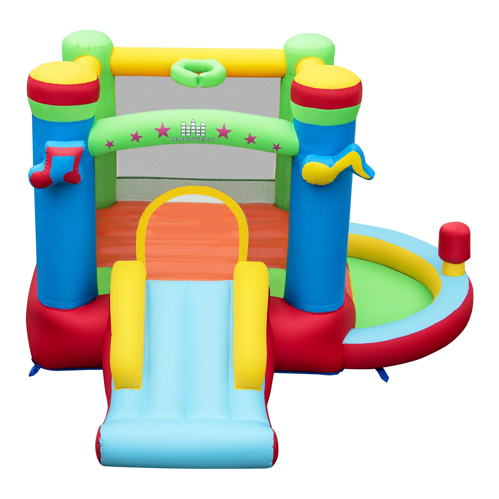 Inflatable Bounce House Kids Music-Themed Castle Sound Interaction Inflatable Bouncer without Blower, Multicolor Bounce House at Gallery Canada