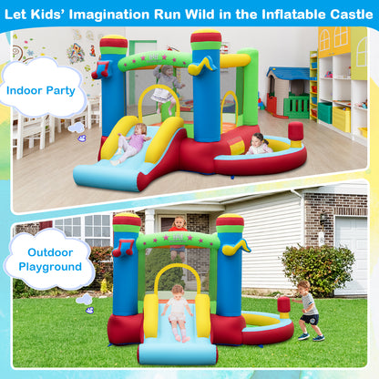 Inflatable Bounce House Kids Music-Themed Castle Sound Interaction Inflatable Bouncer without Blower, Multicolor Bounce House at Gallery Canada