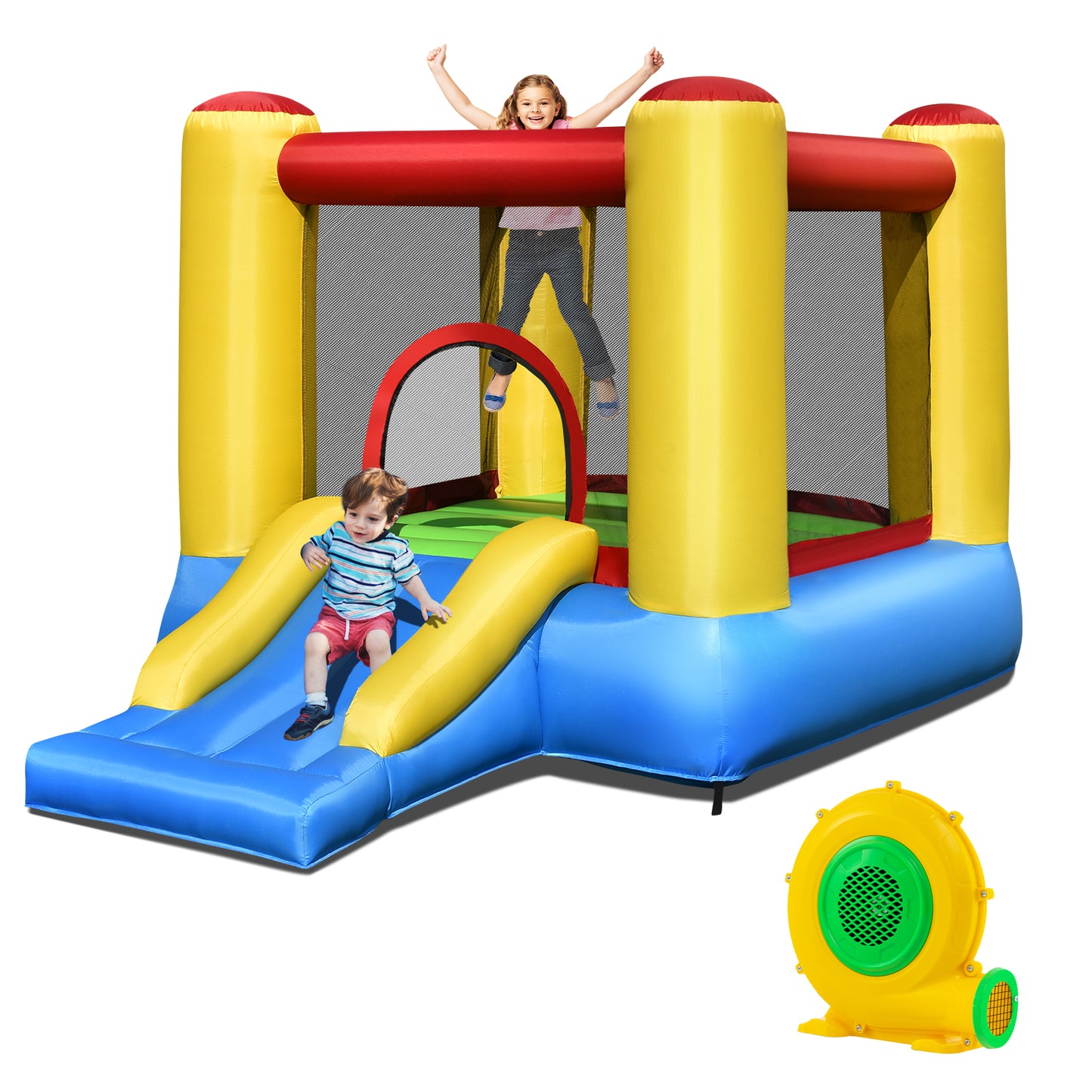 Kids Inflatable Bounce House With Slide, 480W Blower Bounce House Options at Gallery Canada