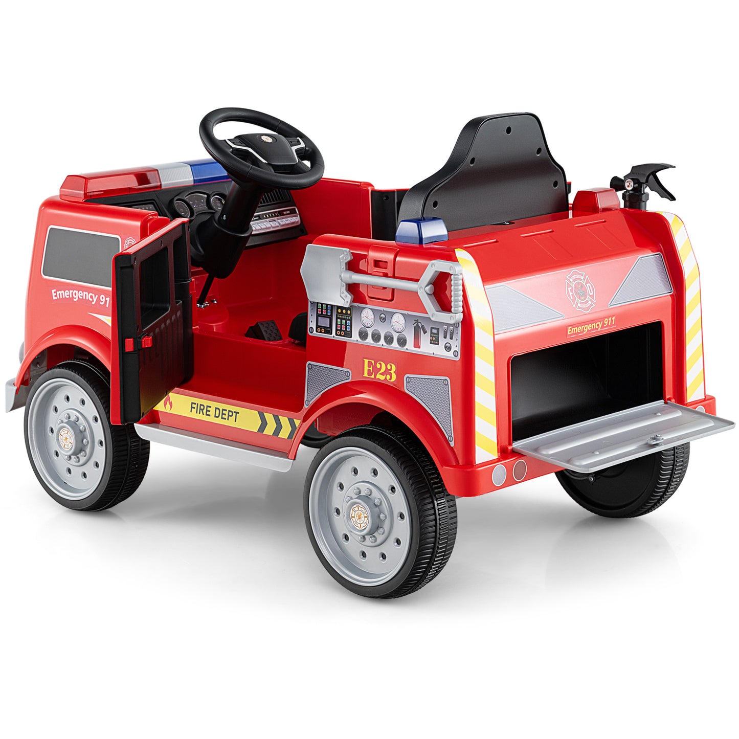 Kids Ride On Fire Truck, Remote Control, Extinguisher, Red