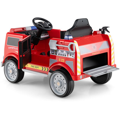 Kids Ride On Fire Truck, Remote Control, Extinguisher, Red