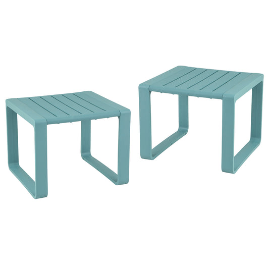 Weather Resistant Adirondack Outdoor Side Table Set Of 2, Blue