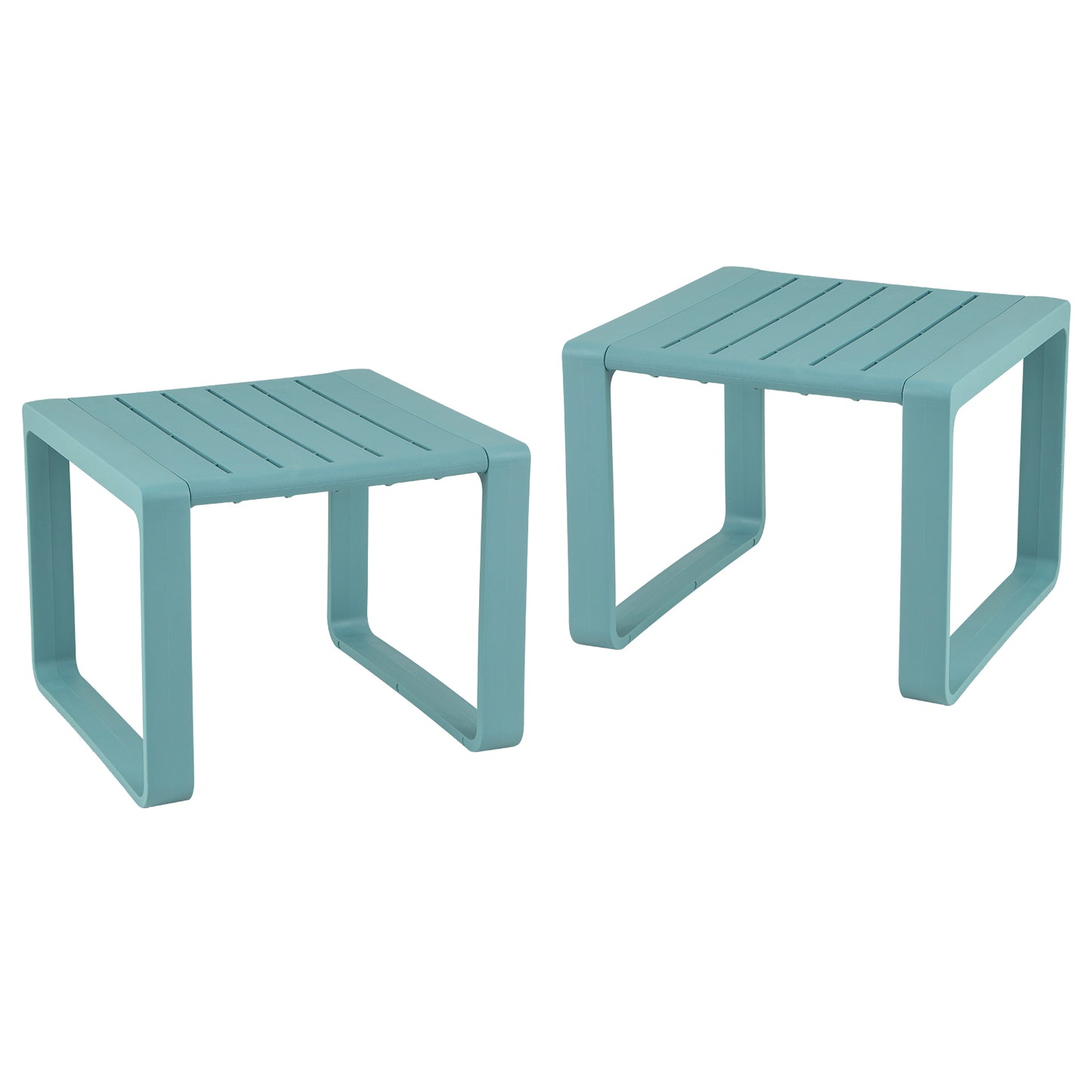 Weather Resistant Adirondack Outdoor Side Table Set Of 2, Blue Patio Coffee Tables at Gallery Canada