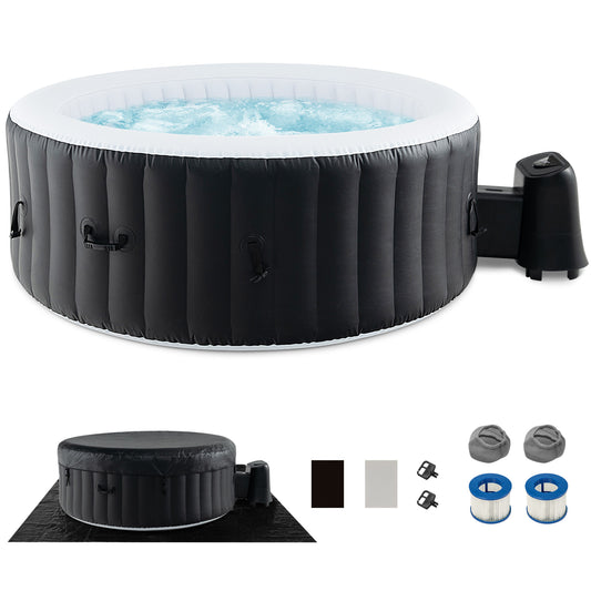 70/80 Inch Round Spa Pool Hot Tub, 110/130 Air Jets, Electric Heater Pump, Black Swimming Pools Black at Gallery Canada
