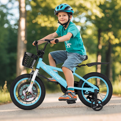 14 Inch Kids Bike with Adjustable Handlebar and Saddle for 3-5 Years Old-14 inches, Blue Kids Bike at Gallery Canada