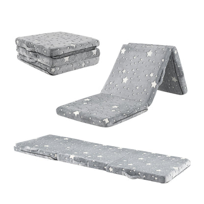 Matelas de sol pliable, Enfants, Housse en flanelle lavable, Gris foncé