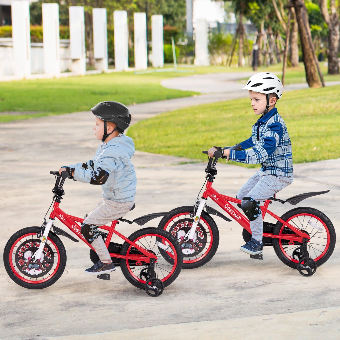 16 Inch Kids Bike Adjustable with Storage Basket and Double Brake for 4-8 Years Old-16 inches, Red Kids Bike at Gallery Canada