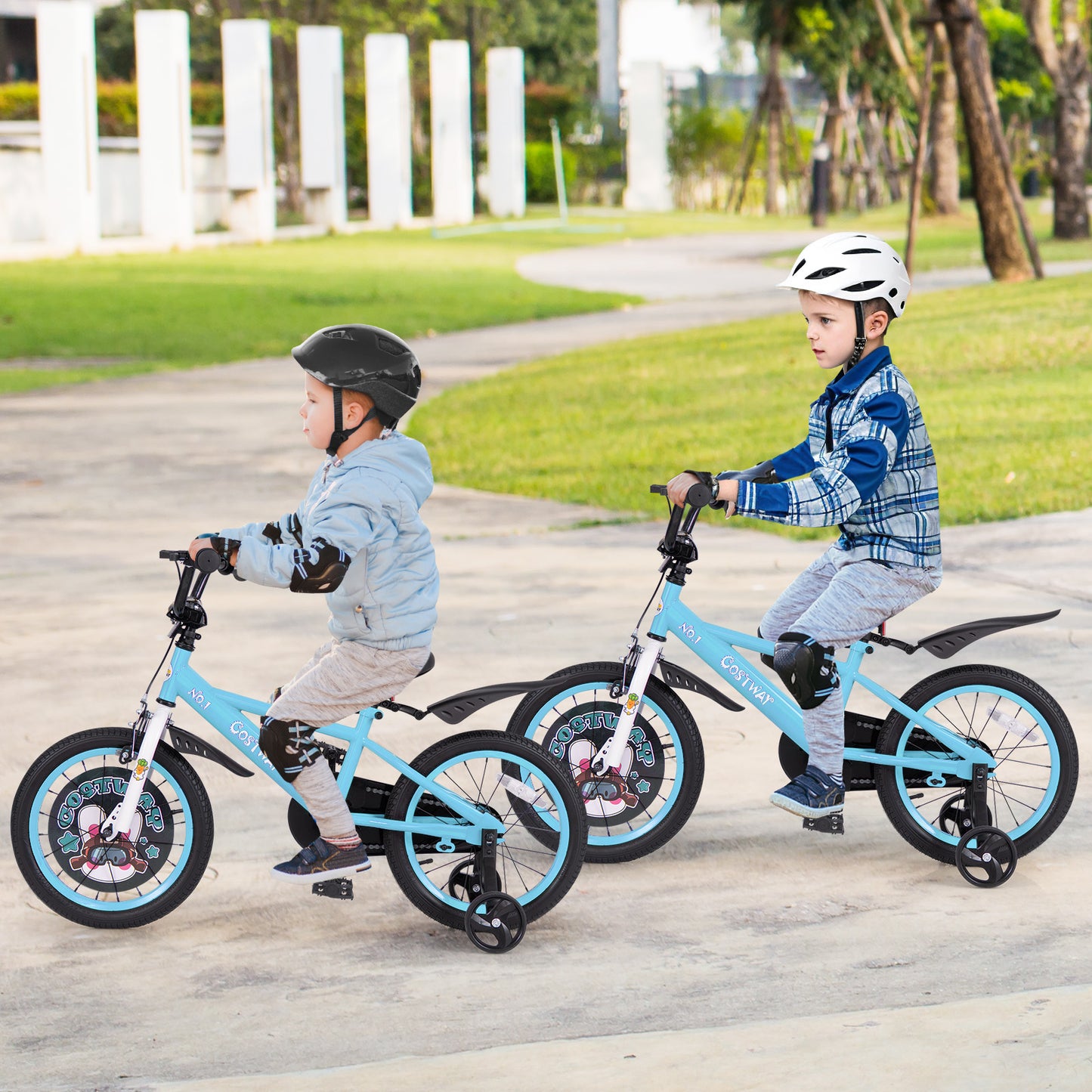 16 Inch Kids Bike with Adjustable Handlebar and Saddle for 4-8 Years Old-16 inches, Blue Kids Bike at Gallery Canada