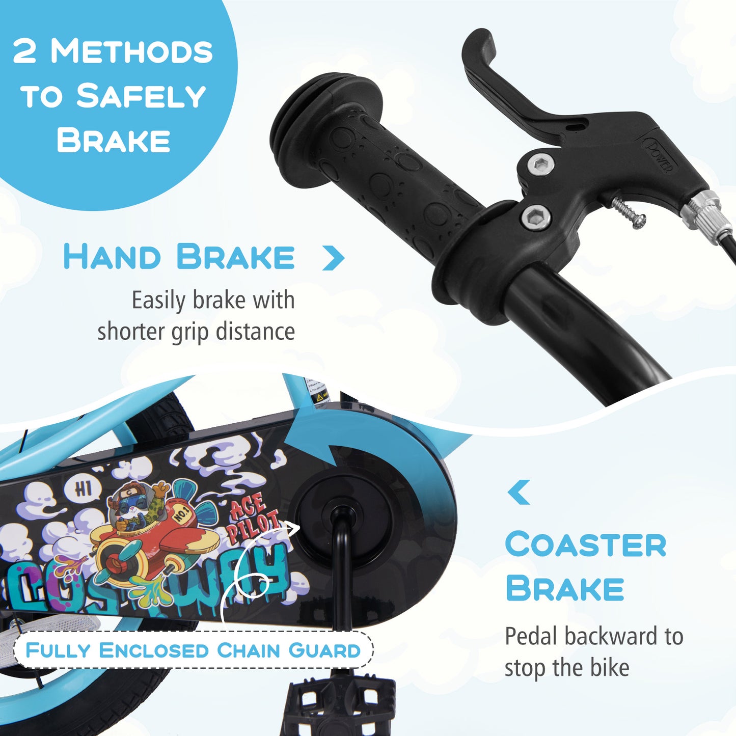 16 Inch Kids Bike with Adjustable Handlebar and Saddle for 4-8 Years Old-16 inches, Blue Kids Bike at Gallery Canada