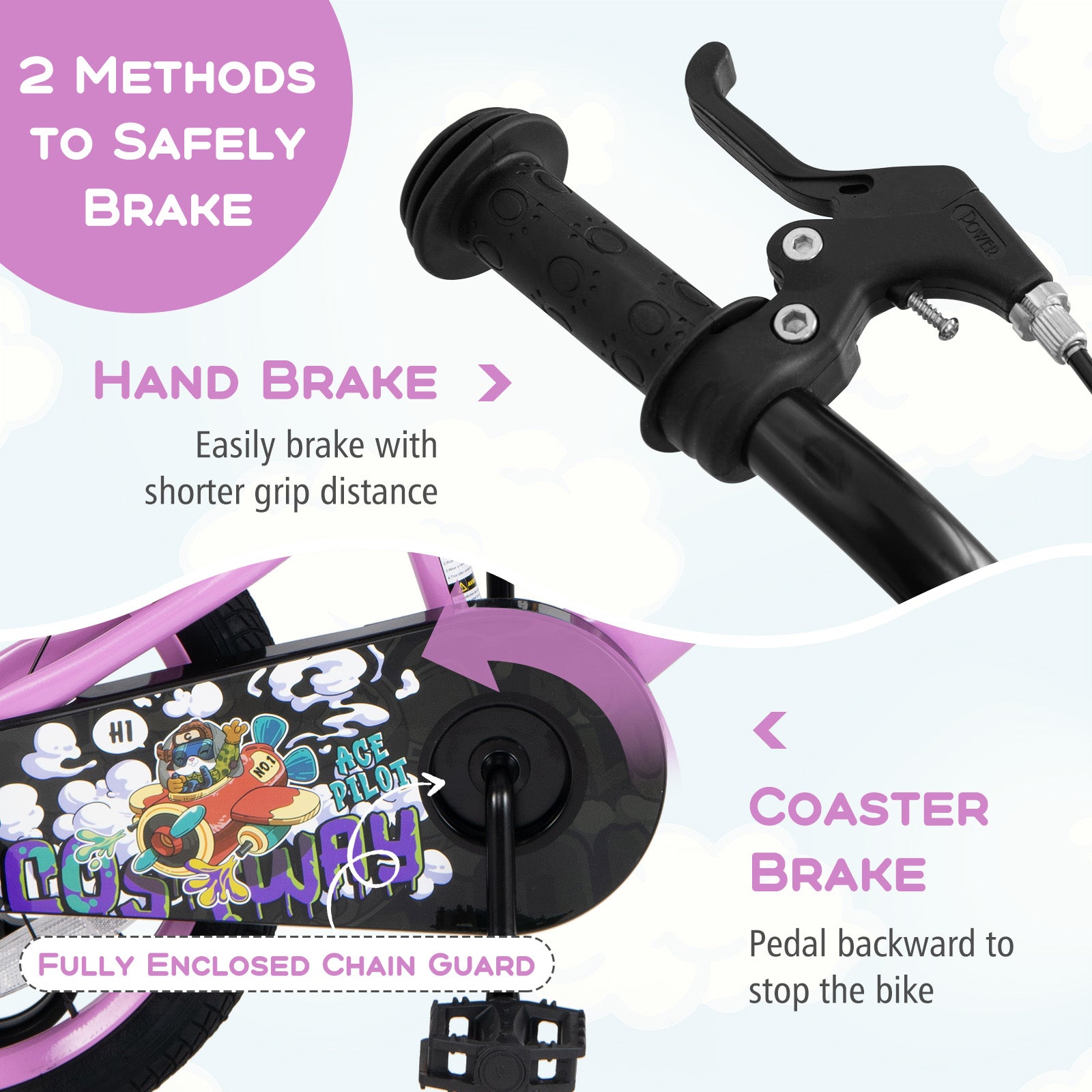 16 Inch Kids Bike for 4-8 Years Old Sport Bicycle with Adjustable Handlebar and Saddle-16 inches, Purple Kids Bike at Gallery Canada