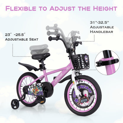 16 Inch Kids Bike for 4-8 Years Old Sport Bicycle with Adjustable Handlebar and Saddle-16 inches, Purple Kids Bike at Gallery Canada