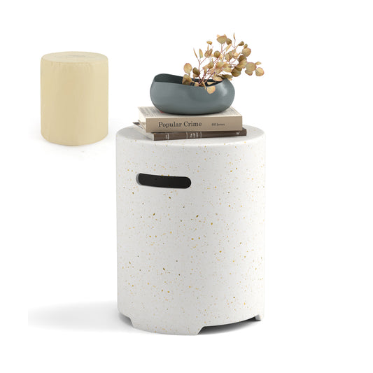 Propane Tank Cover Table, White Fire Pit Tables White at Gallery Canada
