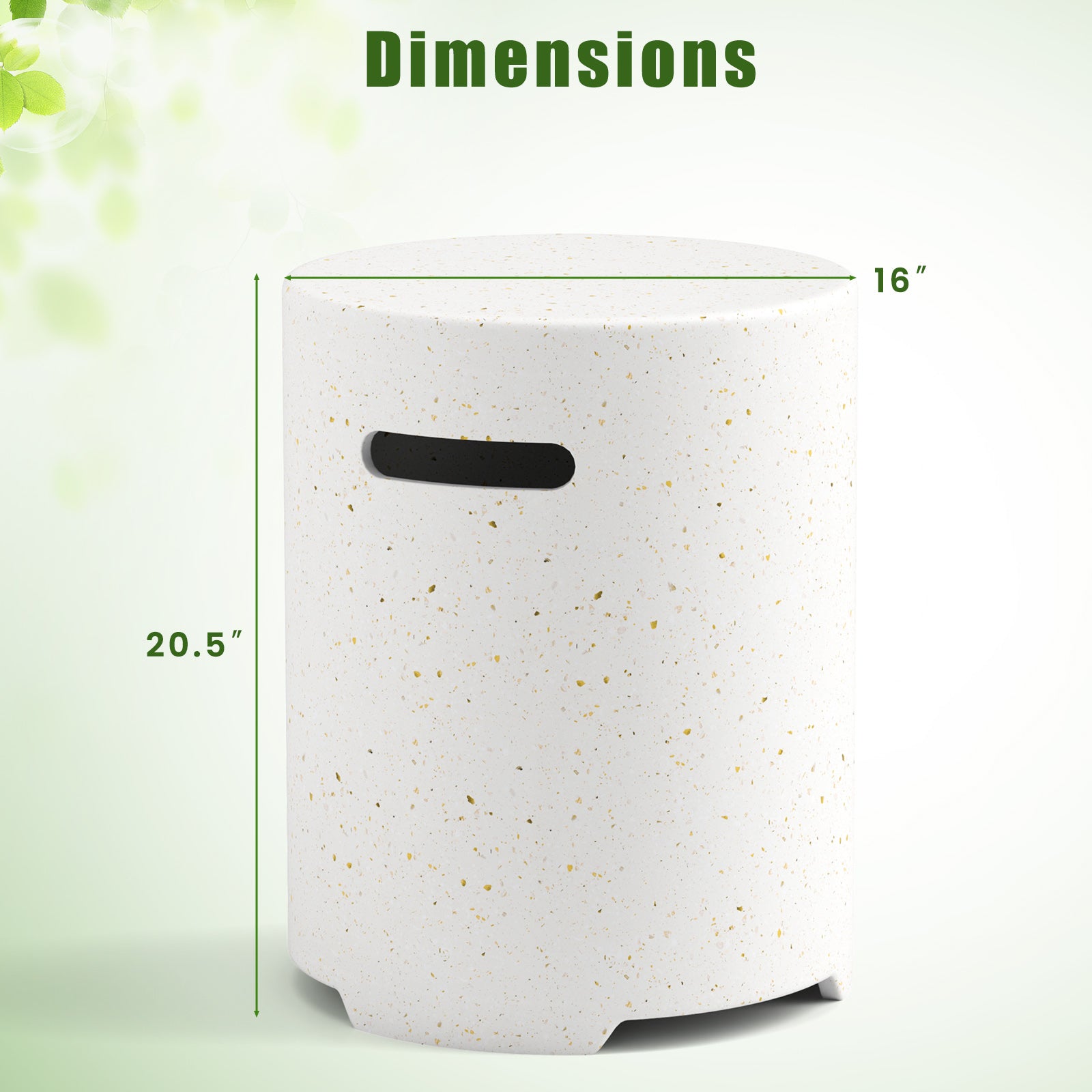 Propane Tank Cover Table with Side Handles and Protective Cover, White Fire Pit Tables at Gallery Canada