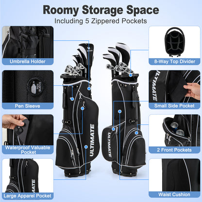Men's Golf Club Package Set, 10 Pieces, Black Golf at Gallery Canada