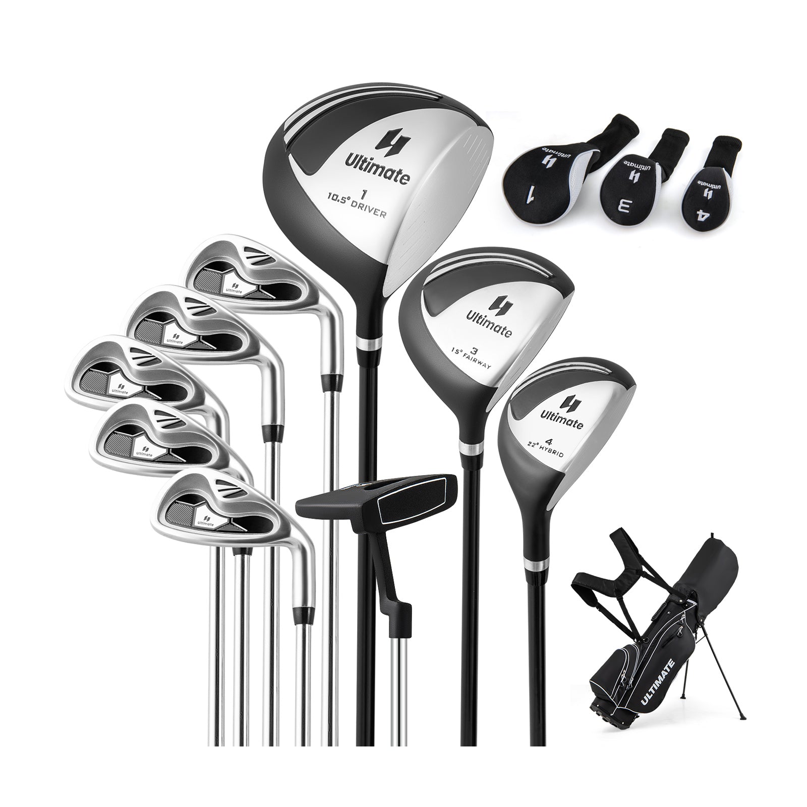Men's Golf Club Package Set, 10 Pieces, Black Golf at Gallery Canada