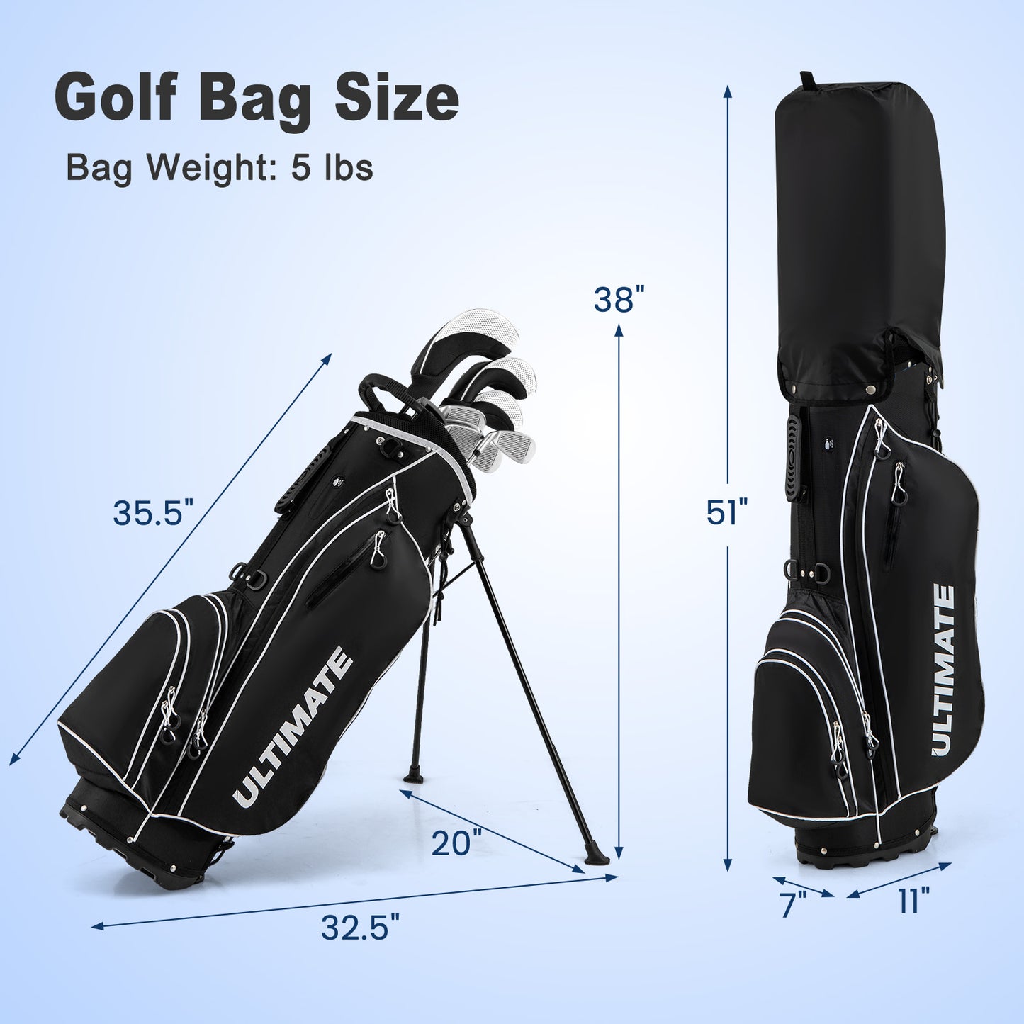 Men's Golf Club Package Set, 10 Pieces, Black Golf at Gallery Canada