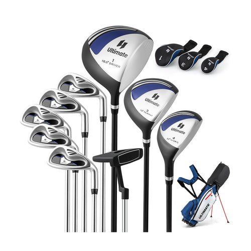 Men's Complete Golf Club Package Set, 10 Pieces, Blue
