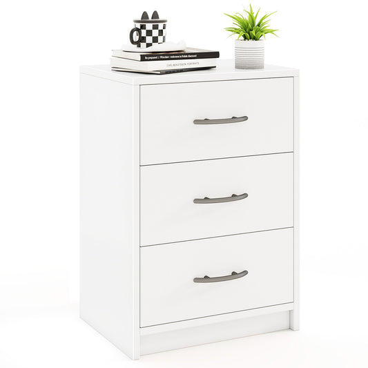 3 Drawer Nightstand, Living Room Storage, White Nightstands White at Gallery Canada