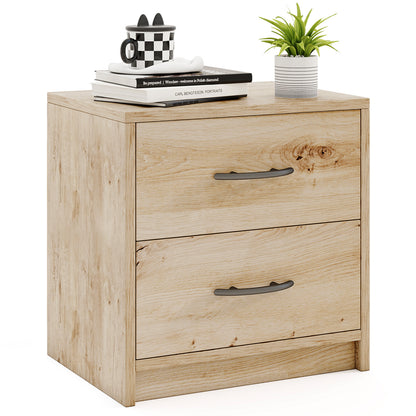 2 Drawer Nightstand with Storage for Living Room, Oak Nightstands Oak at Gallery Canada