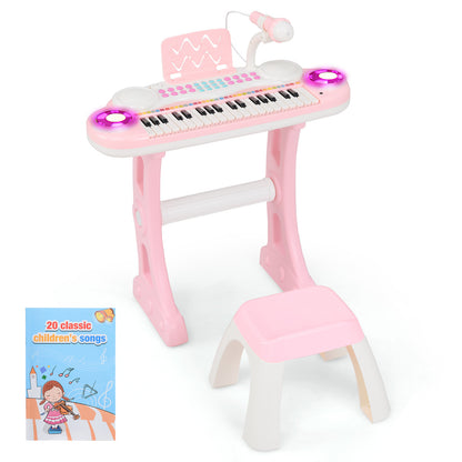 37-Key Kids Electronic Piano Keyboard Playset, Pink Musical Toys Pink at Gallery Canada