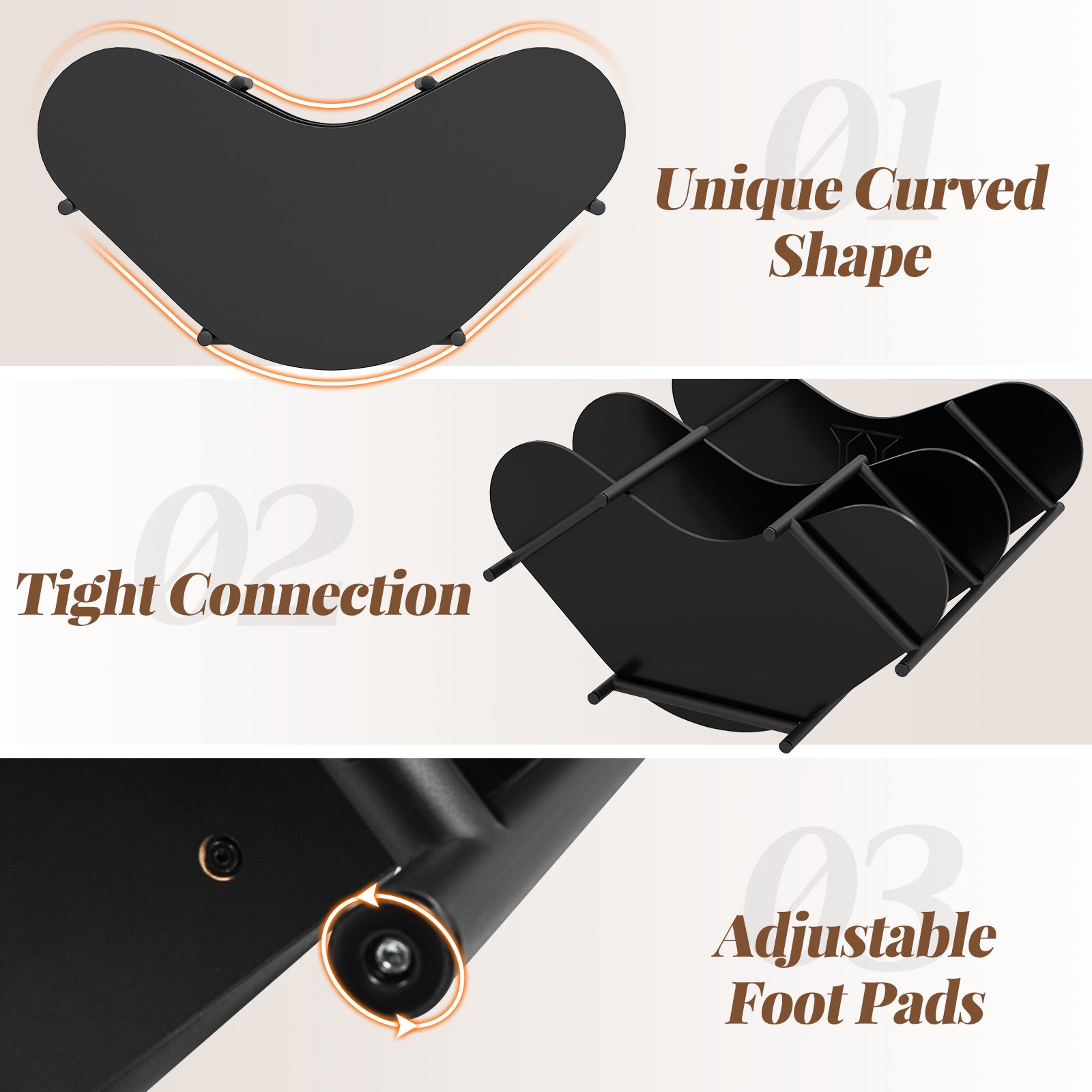 3-Tier Liquor Bar Table with Stemware Racks and Storage Shelves, Black Bar Tables at Gallery Canada